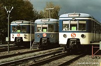 471 037, 081 und 004 am 18. Oktober 1998 in der Kehre Barmbek